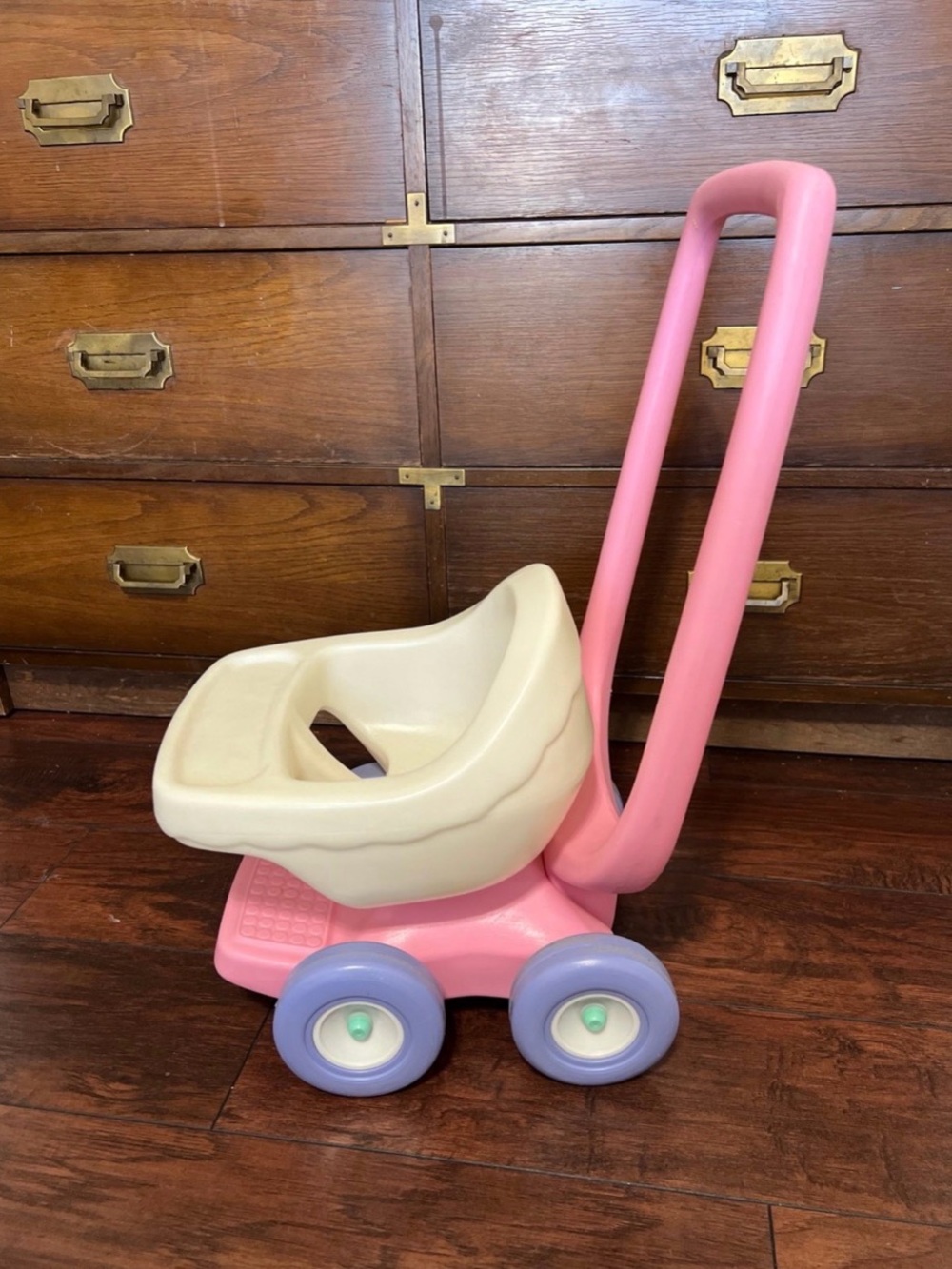 Vintage Little Tikes Pink & Cream Doll Stroller - Picture 3 of 6